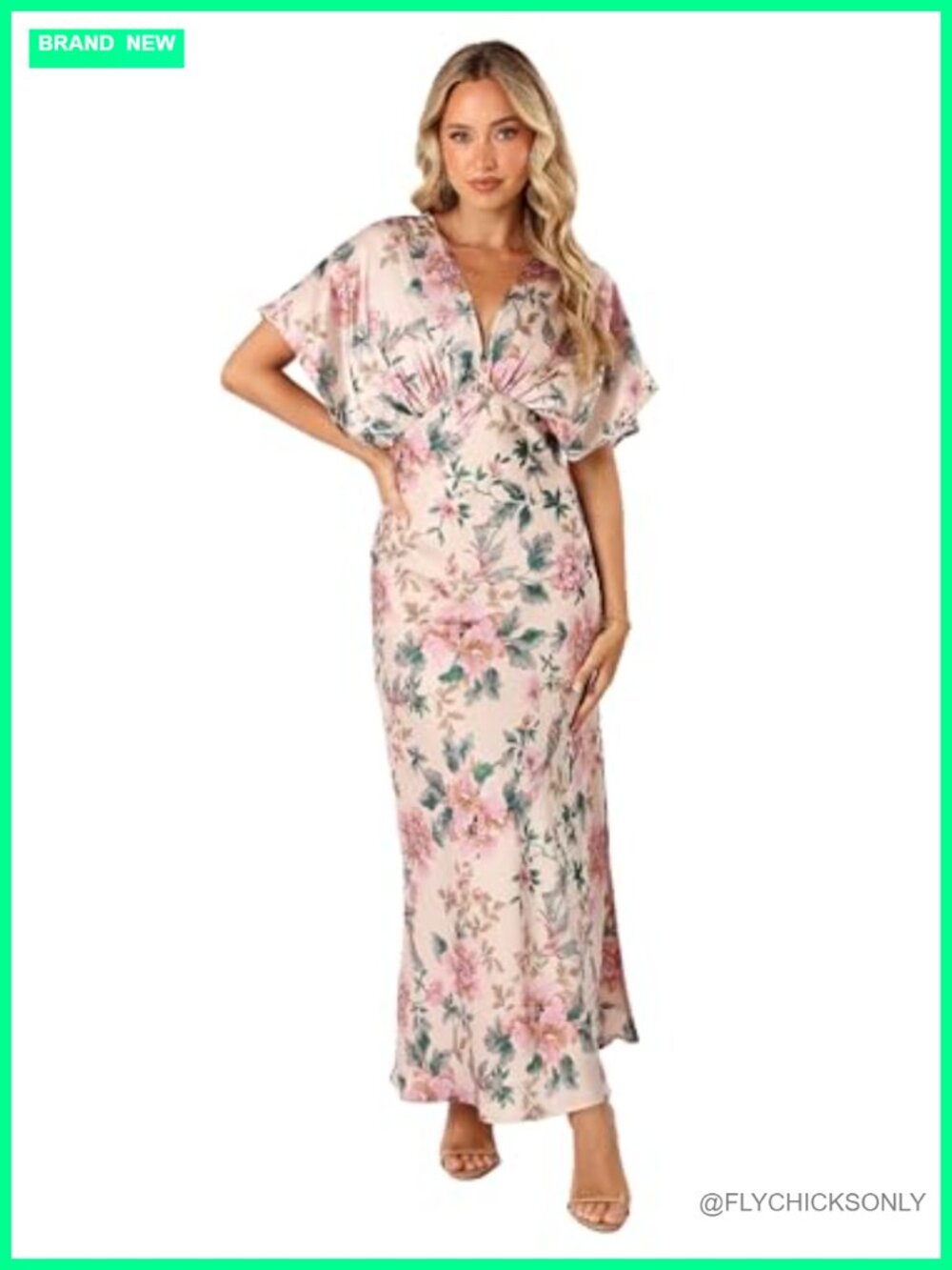 Petal & Pup Ricki Maxi Dress Floral V-Neck Short Sleeve A-Line